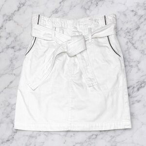 Rag & bone Super High-Rise White Denim Skirt with Tie Waist size 26